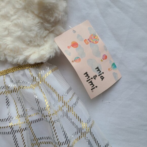 MIA AND MIMI Special Occasion NEWBORN Dress Tulle Lined Ivory, White, Gold - Picture 6 of 6